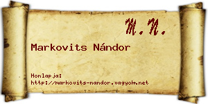 Markovits Nándor névjegykártya