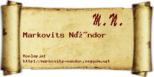 Markovits Nándor névjegykártya