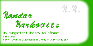 nandor markovits business card